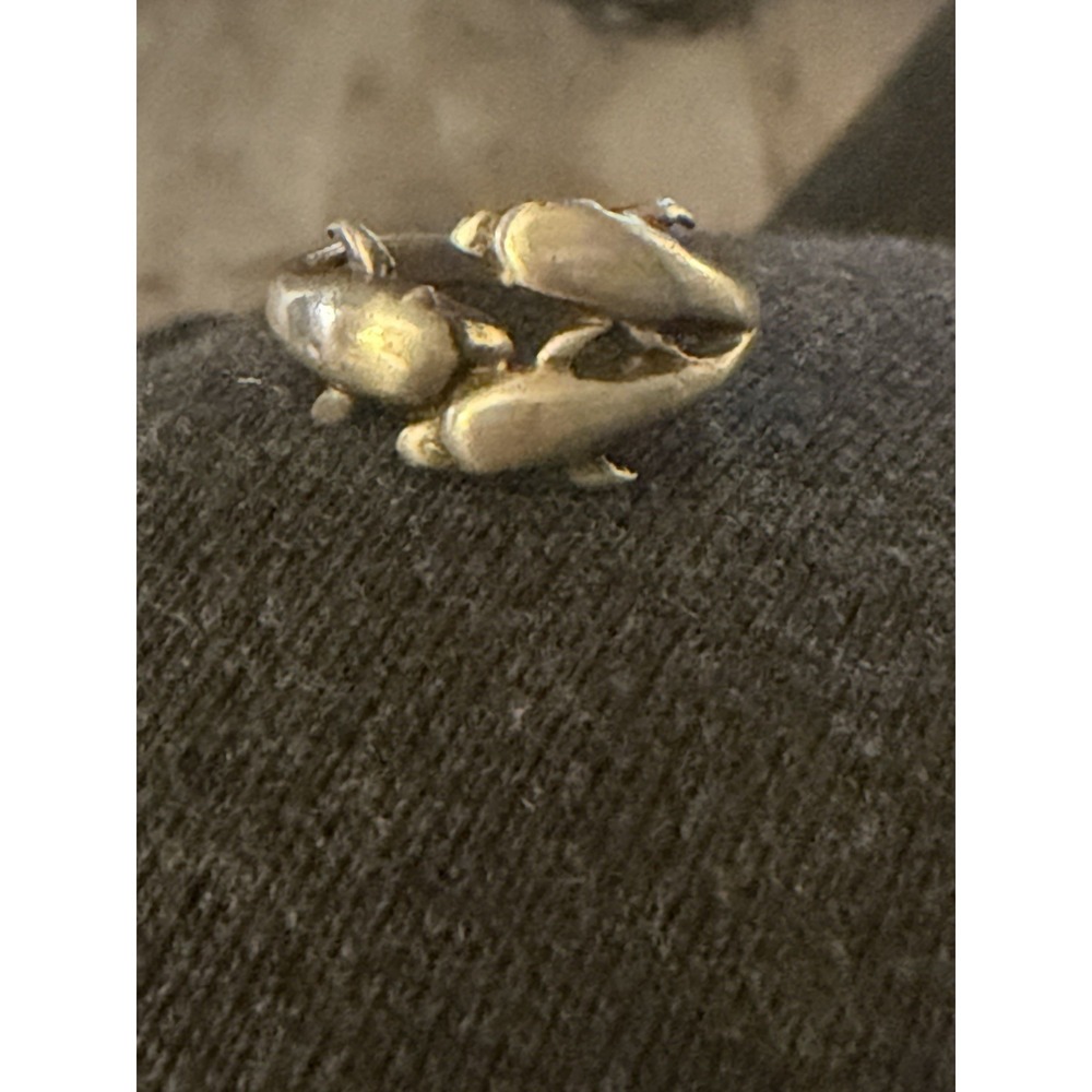 Vintage Sterling Silver 925 Dolphin Wrap Ring Size 6 #357 - Picture 2 of 6